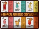 Blechschild 30x40 cm 6 tropical cocktails recipes Essen Trinken