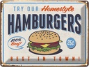 Blechschild 30x40 cm hamburgers best in town Essen Trinken