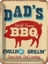 Blechschild 40x30 cm dad`s world famous BBQ grillin Essen Trinken