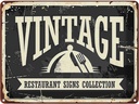 Blechschild 30x40 cm Vintage Restaurant Essen Trinken