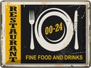 Blechschild 30x40 cm Restaurant Essen Fine Food Drinks Trinken