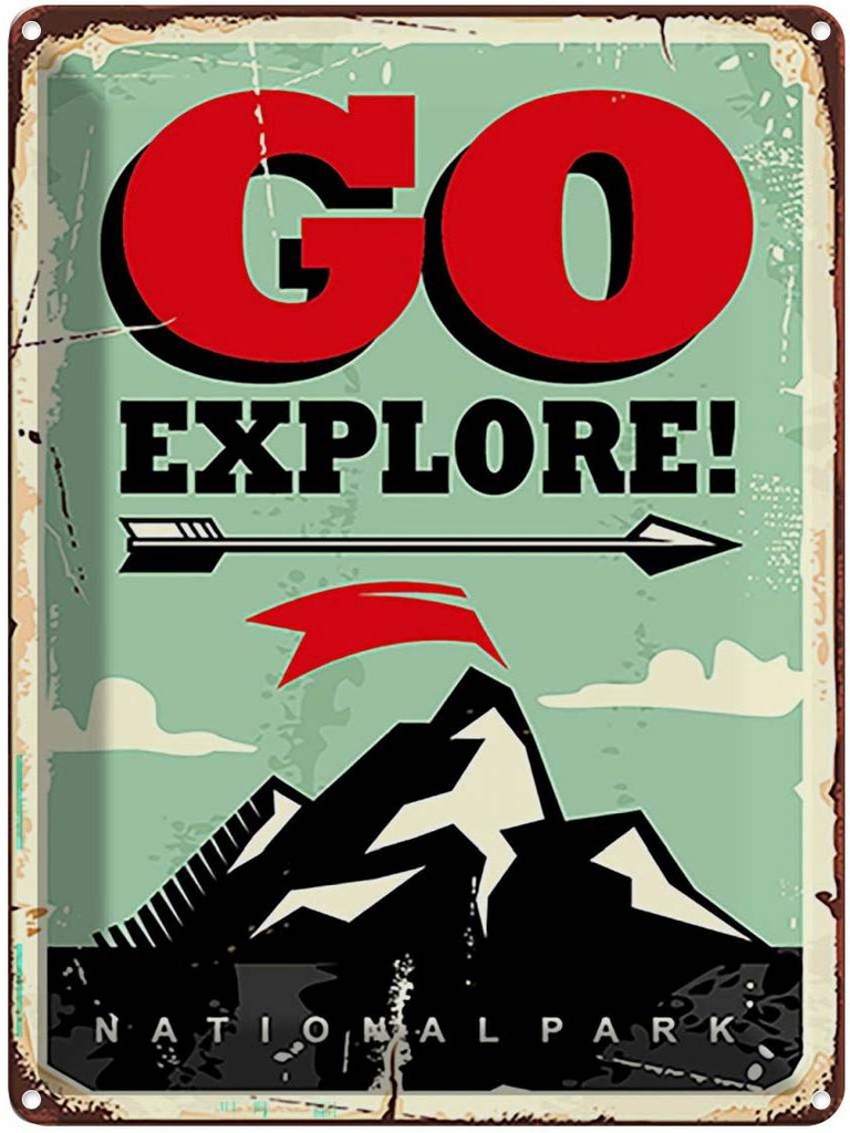Blechschild 40x30 cm National Park go explore Outdoor Camping