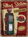 Blechschild 40x30 cm Gasoline filling station gas 24/7 Warnschild Hinweisschild Sicherheit Vorsicht