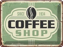 Blechschild 30x40 cm Kaffee Coffee Shop since 1934 Essen Trinken