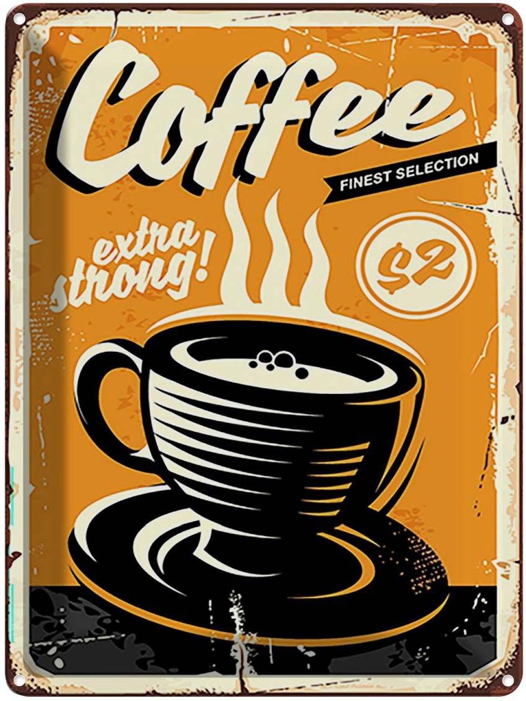 Blechschild 40x30 cm extra strong Coffee Kaffee Essen Trinken