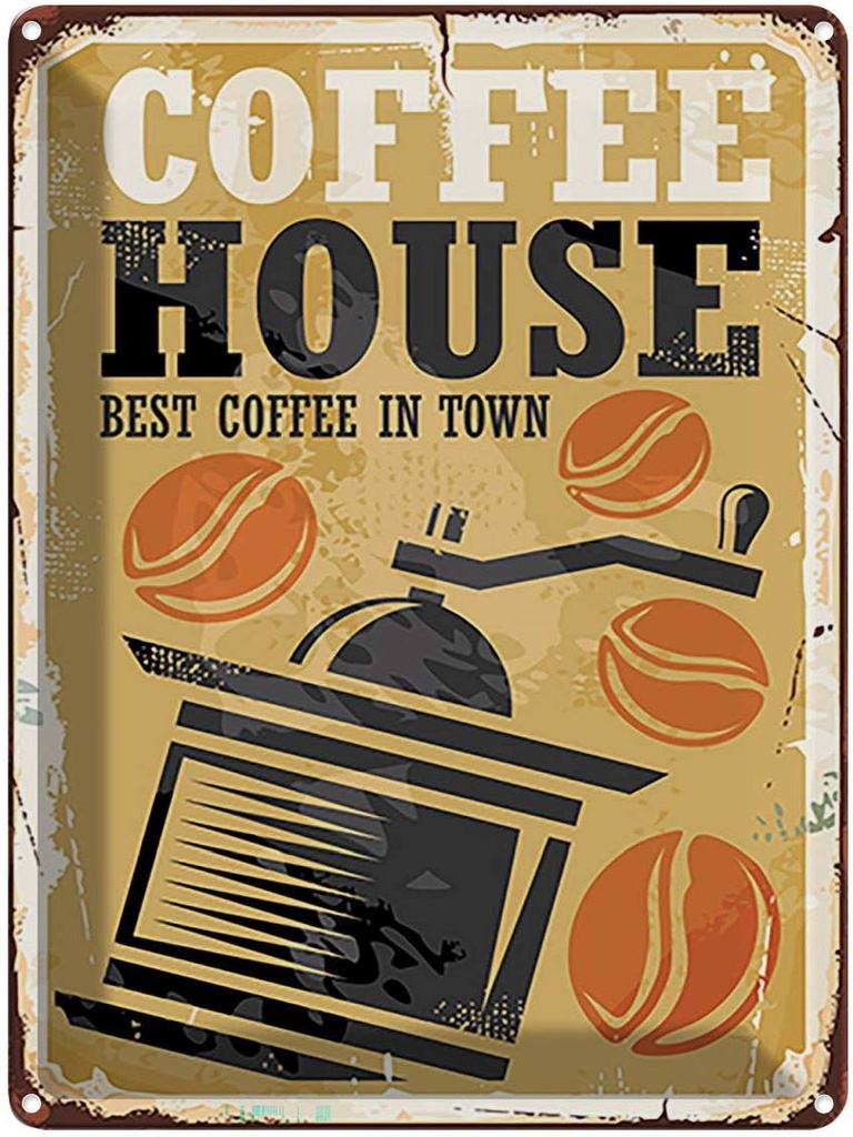 Blechschild 40x30 cm Kaffee Coffee best in town Essen Trinken