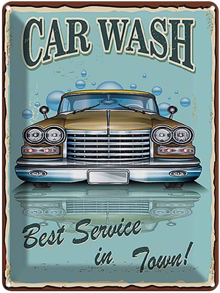 Blechschild 40x30 cm Car Wash best service in town Warnschild Hinweisschild Sicherheit Vorsicht