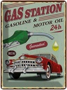 Blechschild 40x30 cm Gas Station gasoline motor oil 24 Warnschild Hinweisschild Sicherheit Vorsicht
