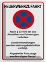 Blechschild 40x30 cm Feuerwehrzufahrt nach §22VVB Warnschild Hinweisschild Sicherheit Vorsicht
