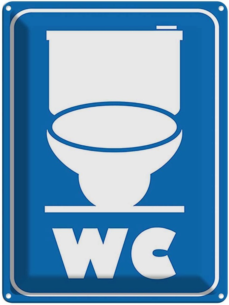 Blechschild 40x30 cm WC Piktogramm Toilette Warnschild Hinweisschild Sicherheit Vorsicht