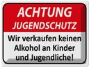 Blechschild 30x40 cm Achtung Jugendschutz Warnschild Hinweisschild Sicherheit Vorsicht