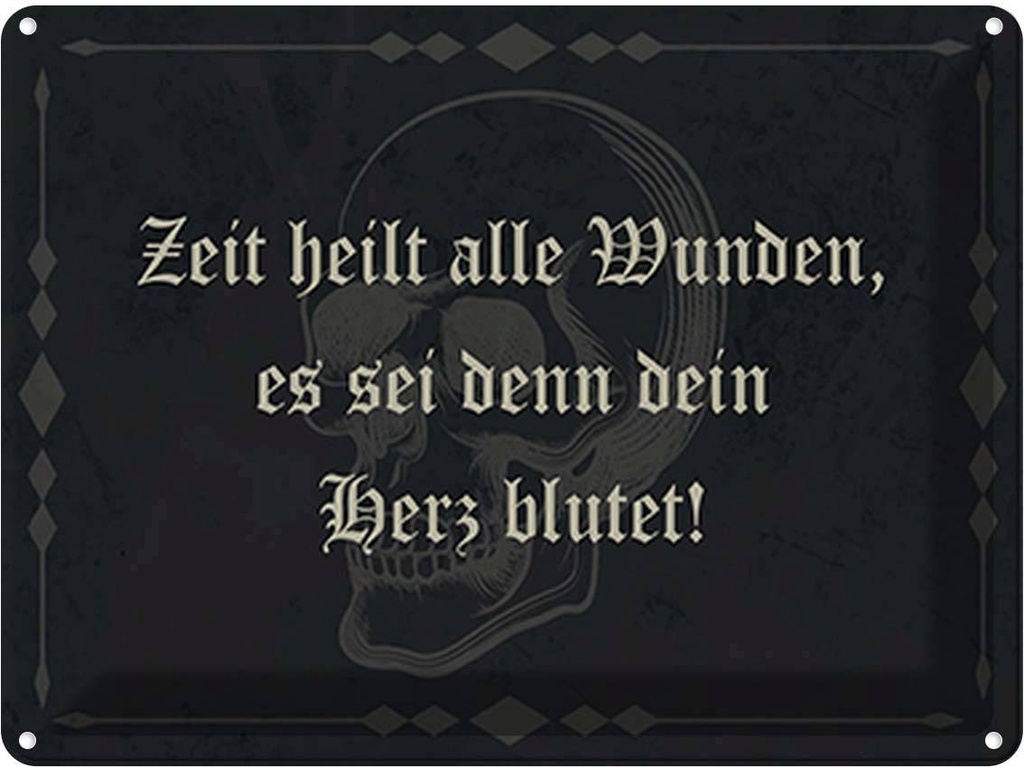 Blechschild 30x40 cm Zeit heilt alle Wunden es sei Dekoration Spruch Zitat
