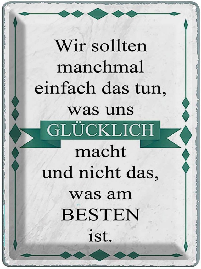 Blechschild 40x30 cm wir sollten tun was glücklich Dekoration Spruch Zitat