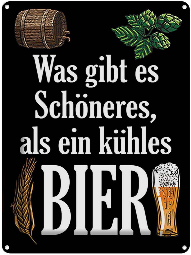 Blechschild 40x30 cm was schöneres als kühles Bier Essen Trinken