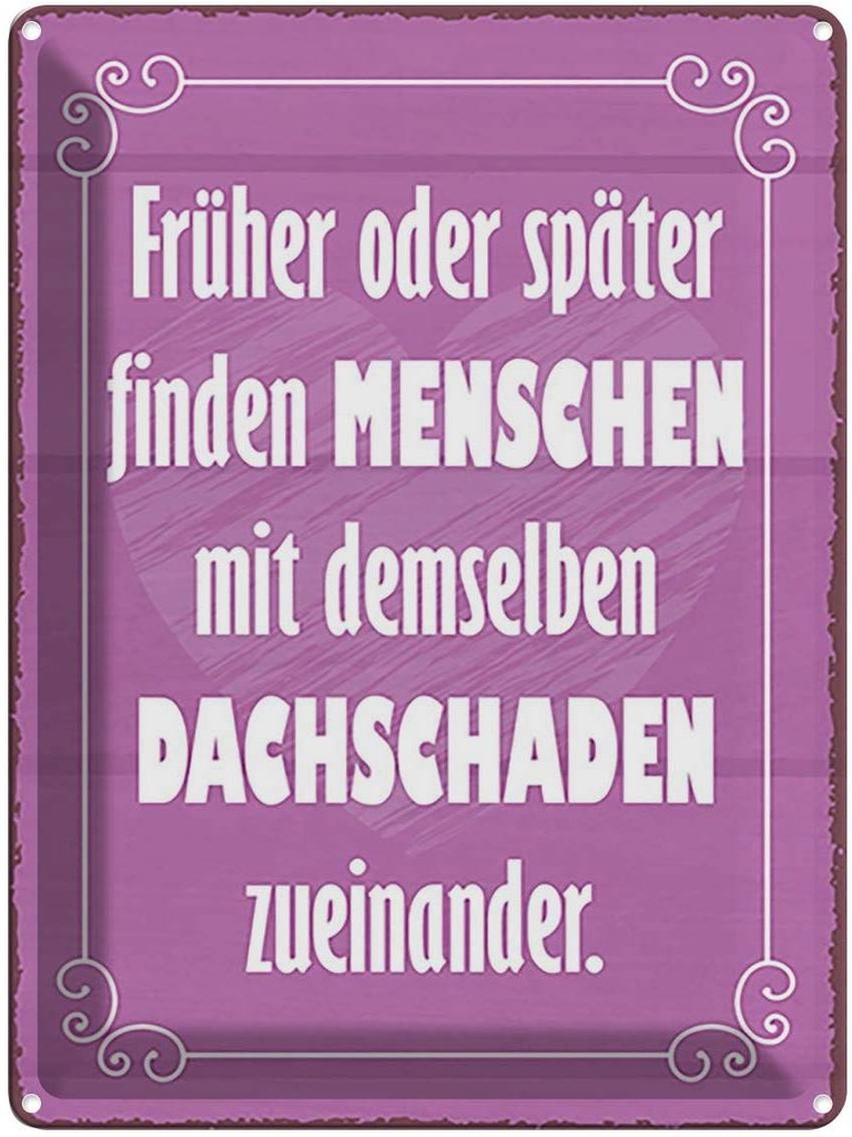Blechschild 40x30 cm Menschen demselbe Dahschaden Dekoration Spruch Zitat