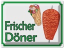 Blechschild 30x40 cm frischer Döner Restaurant Essen Trinken