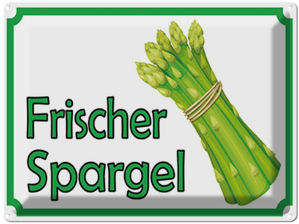 Blechschild 30x40 cm frischer Spargel Restaurant Essen Trinken