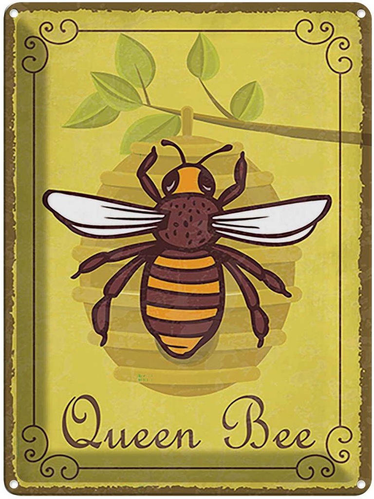 Blechschild 40x30 cm Queen Bee Biene Honig Imkerei Tier Haustier