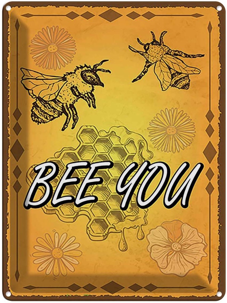 Blechschild 40x30 cm Bee you Biene Honig Imkerei Dekoration