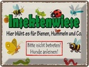 Blechschild 30x40 cm Insektenwiese Bienen Hummeln Tier Haustier Spruch Zitat
