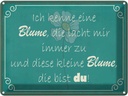 Blechschild 30x40 cm ich kenne eine Blume die bist du Spruch Zitat