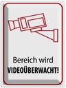 Blechschild 40x30 cm Bereich wird videoüberwacht Dekoration Warnschild Hinweisschild Sicherheit Vorsicht