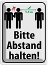Blechschild 40x30 cm bitte Abstand halten 1.5 m Warnschild Hinweisschild Sicherheit Vorsicht