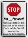Blechschild 40x30 cm Stop warten Sie vom Geschäft Warnschild Hinweisschild Sicherheit Vorsicht