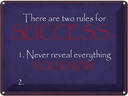 Blechschild 30x40 cm two rules for Success never Dekoration