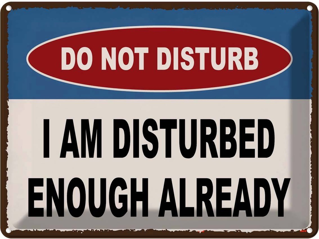 Blechschild 30x40 cm do not disturb a am disturbed Warnschild Hinweisschild Sicherheit Vorsicht