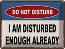 Blechschild 30x40 cm do not disturb a am disturbed Warnschild Hinweisschild Sicherheit Vorsicht