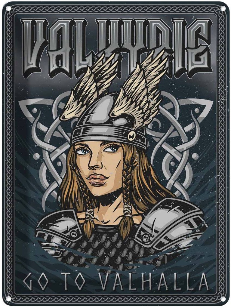 Blechschild 40x30 cm Valkyrie go to Valhalla Wiking Dekoration