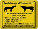 Blechschild 40x30 cm Achtung Weidevieh nicht füttern Spruch Zitat