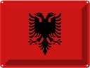 Blechschild 30x40 cm Albaniens Albania Flagge Fahne Wappen