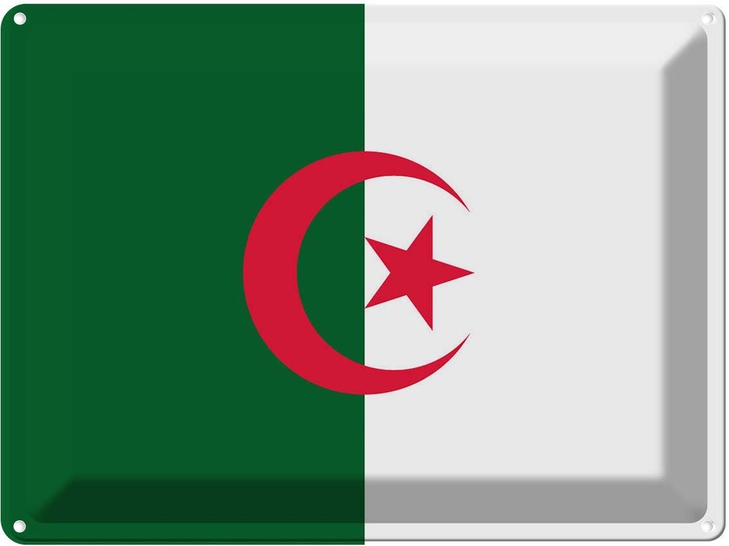 Blechschild 30x40 cm Algeriens Algeria Flagge Fahne Wappen