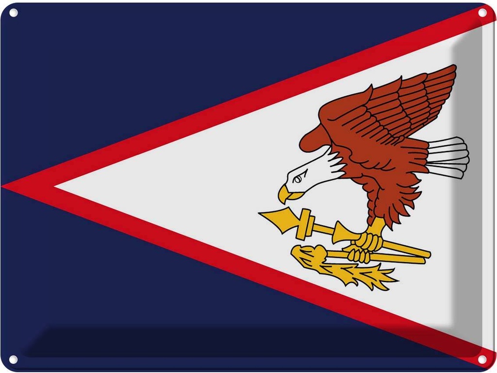 Blechschild 30x40 cm American Samoa Flagge Fahne Wappen
