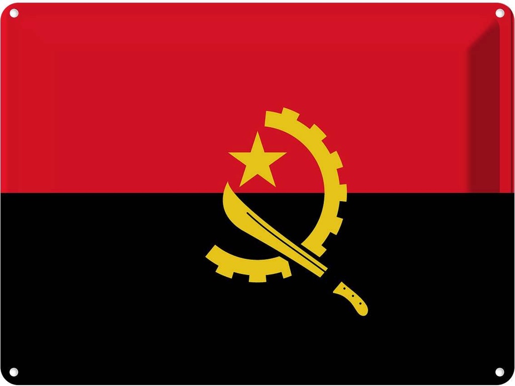 Blechschild 30x40 cm Angolas Angola Flagge Fahne Wappen