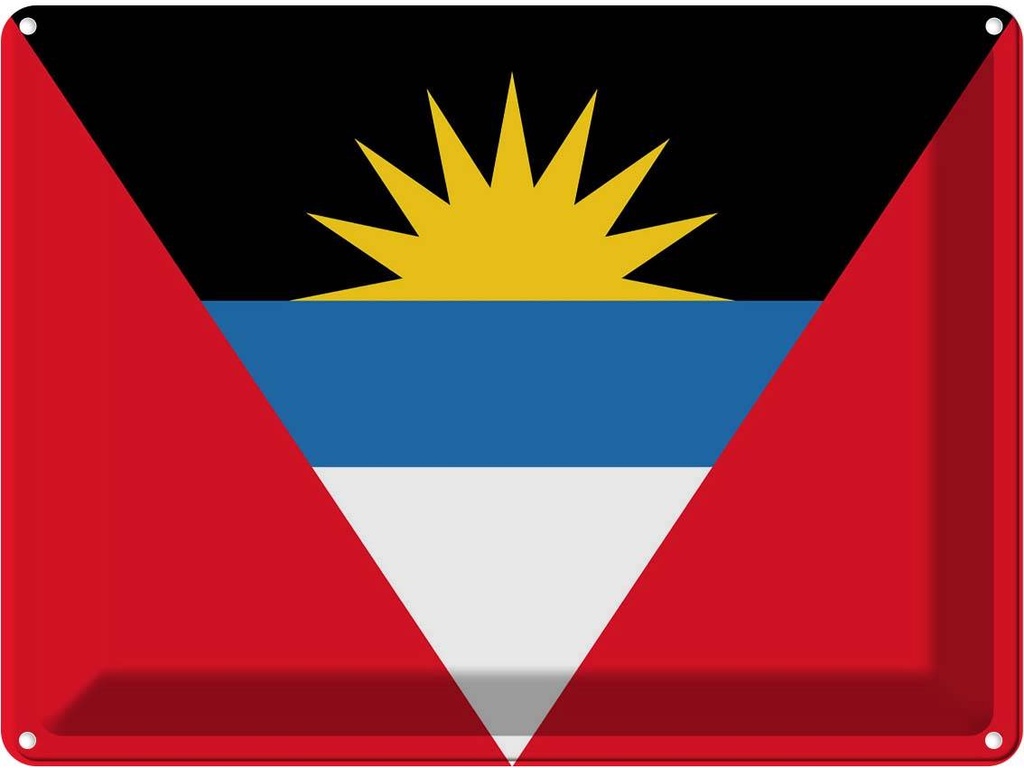 Blechschild 30x40 cm Antigua und Barbuda Flagge Fahne Wappen