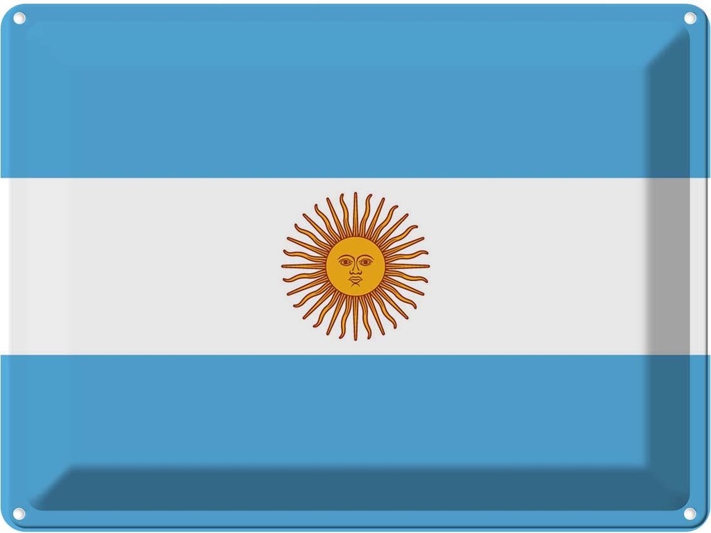 Blechschild 30x40 cm Argentinien Argentina Flagge Fahne Wappen