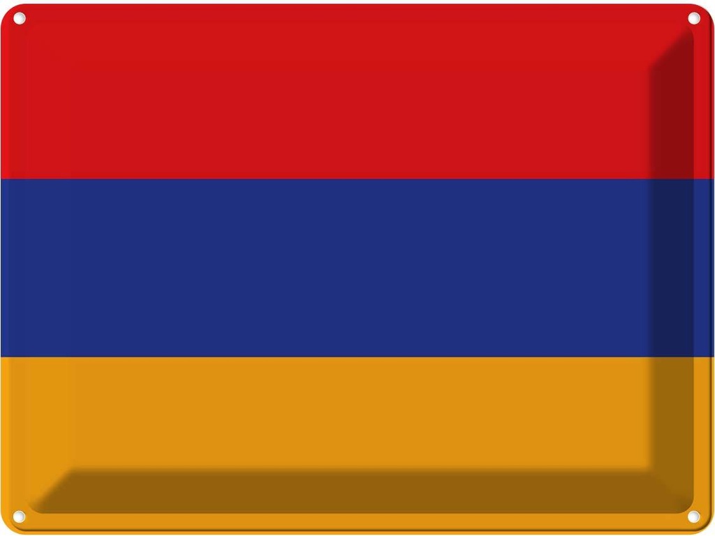 Blechschild 30x40 cm Armenien Armenia Flagge Fahne Wappen