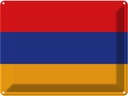 Blechschild 30x40 cm Armenien Armenia Flagge Fahne Wappen