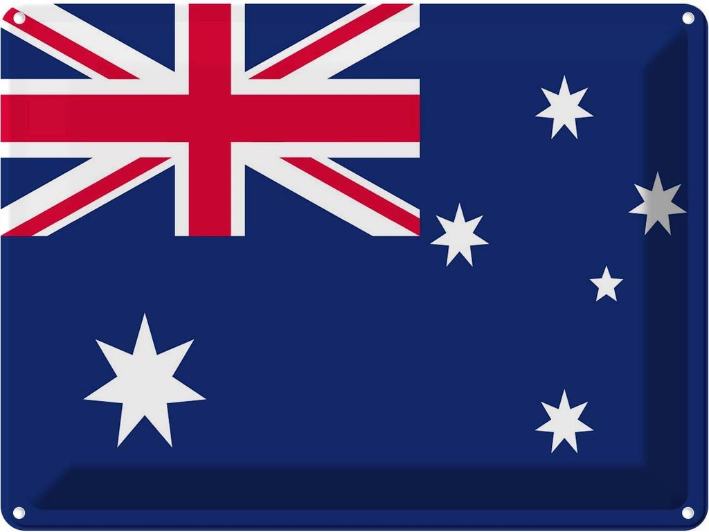 Blechschild 30x40 cm Australien Australia Flagge Fahne Wappen