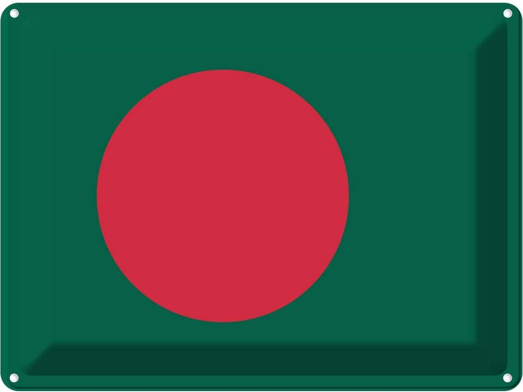 Blechschild 30x40 cm Bangladesch Bangladesh Flagge Fahne Wappen