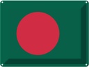 Blechschild 30x40 cm Bangladesch Bangladesh Flagge Fahne Wappen