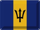 Blechschild 30x40 cm Barbados Flagge Fahne Wappen