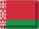 Blechschild 30x40 cm Weißrussland Belarus Flagge Fahne Wappen