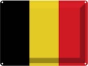 Blechschild 30x40 cm Belgiens Belgium Flagge Fahne Wappen