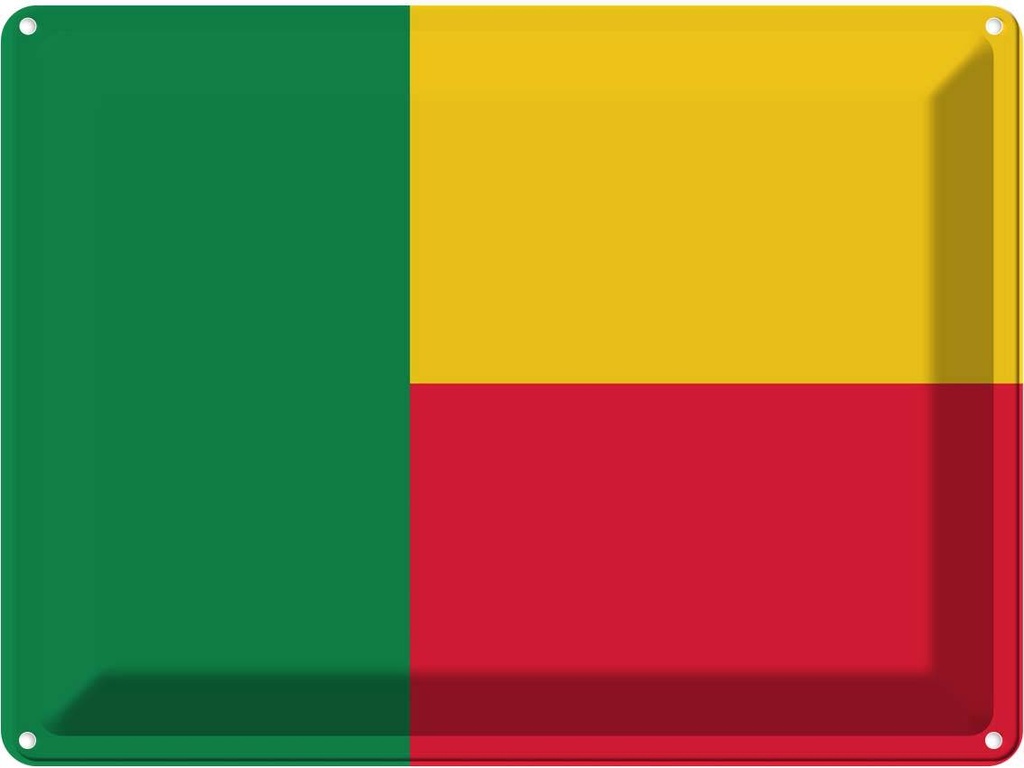 Blechschild 30x40 cm Benins Benin Flagge Fahne Wappen
