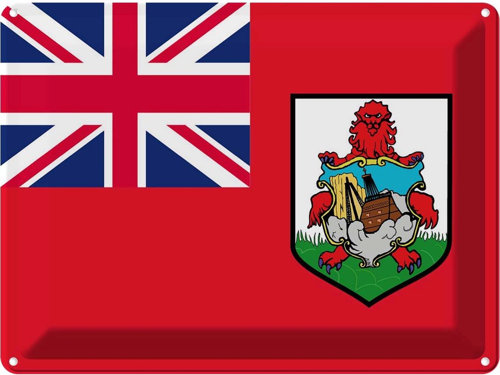 Blechschild 30x40 cm Bermudas Bermuda Flagge Fahne Wappen