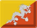 Blechschild 30x40 cm Bhutans Bhutan Flagge Fahne Wappen